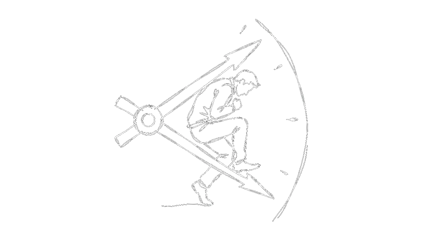 A person being squeezed between two large clock hands